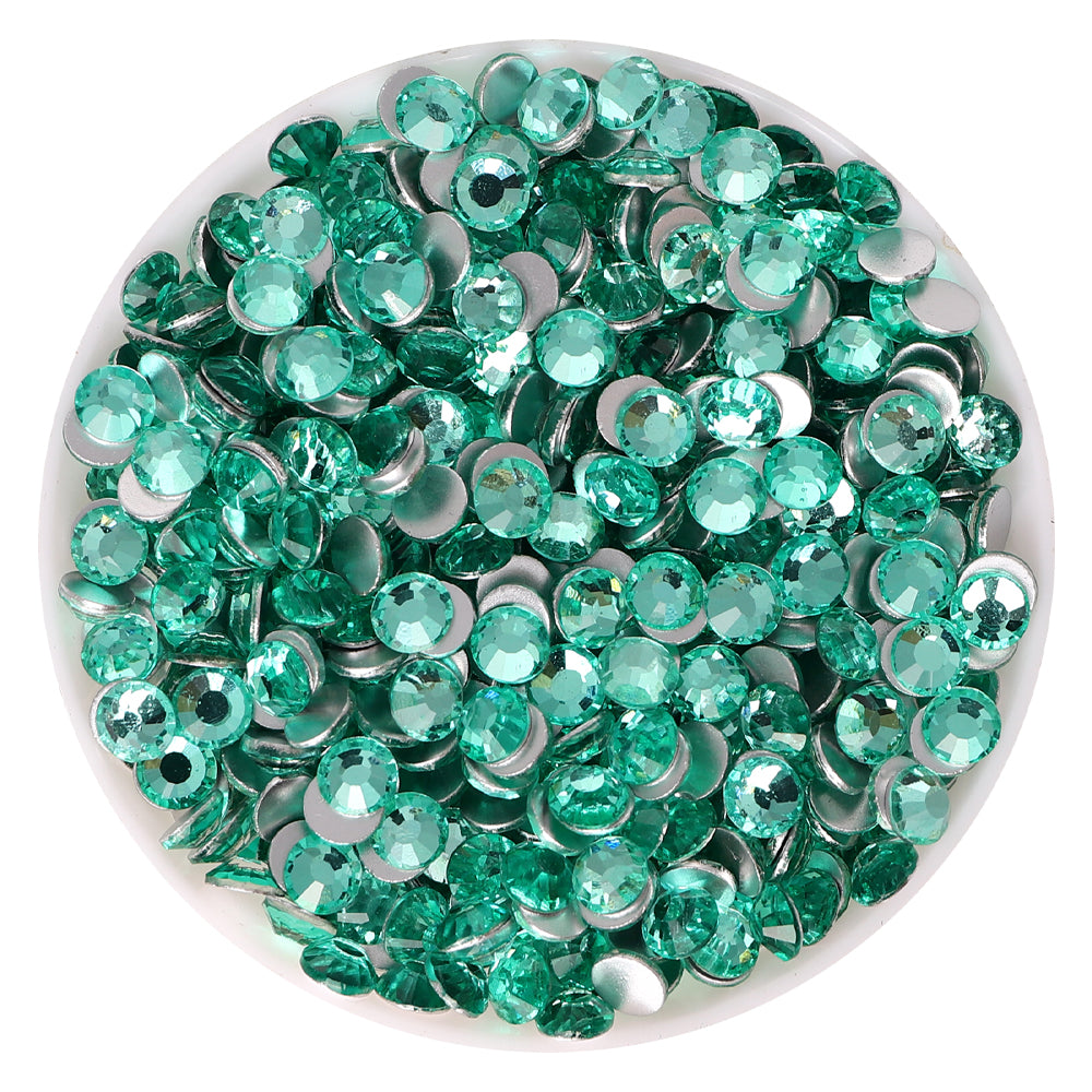 Mint Green Glass FlatBack Rhinestones Silver Back WholesaleRhinestone メイン画像