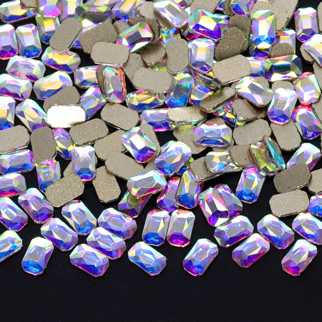 Octagon Shape Crystal AB Flat Back Fancy Rhinestones
