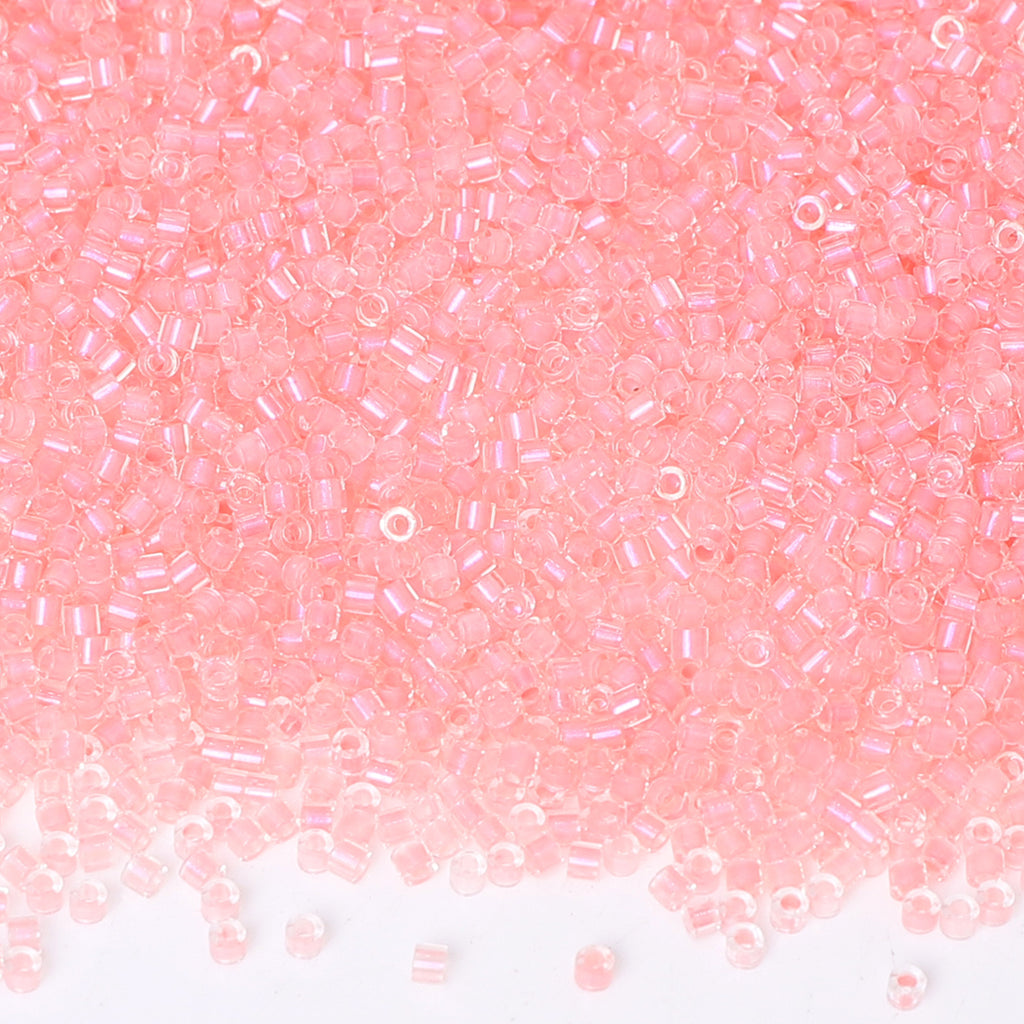Transparent Color Lined Pink Hight Quality Glass Cylinder Seed Beads 1.6 MM Size DJS5005 WholesaleRhinestone