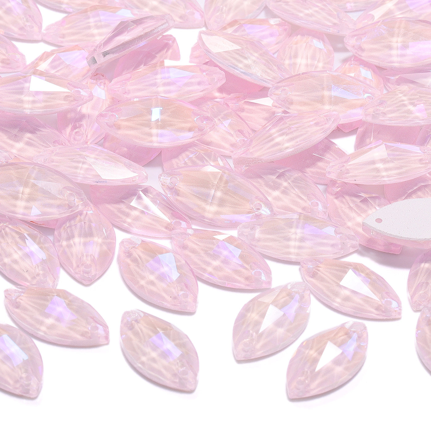 Electric Neon Light Rose Navette Shape High Quality Glass Sew-on Rhinestones WholesaleRhinestone