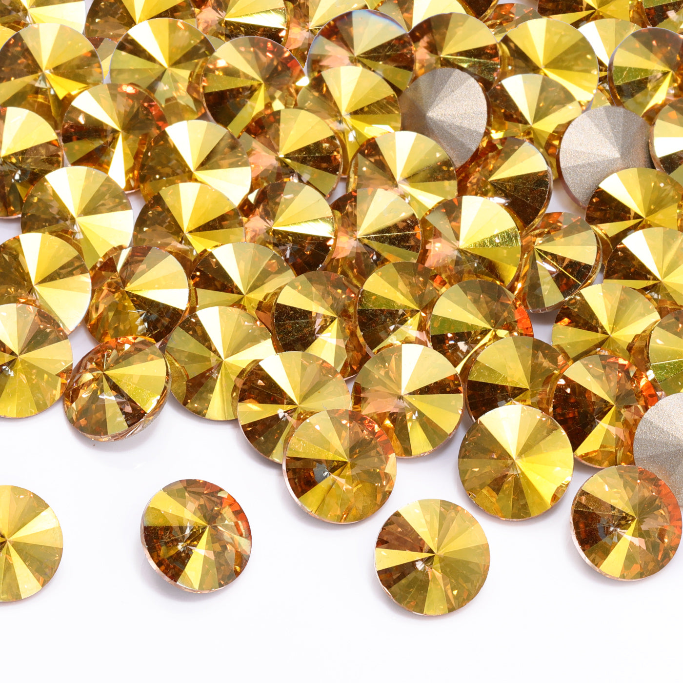 Metálico Sunshine Rivoli Forma de vidrio de alta calidad Rhinestones elegantes Imagen secundaria del producto
