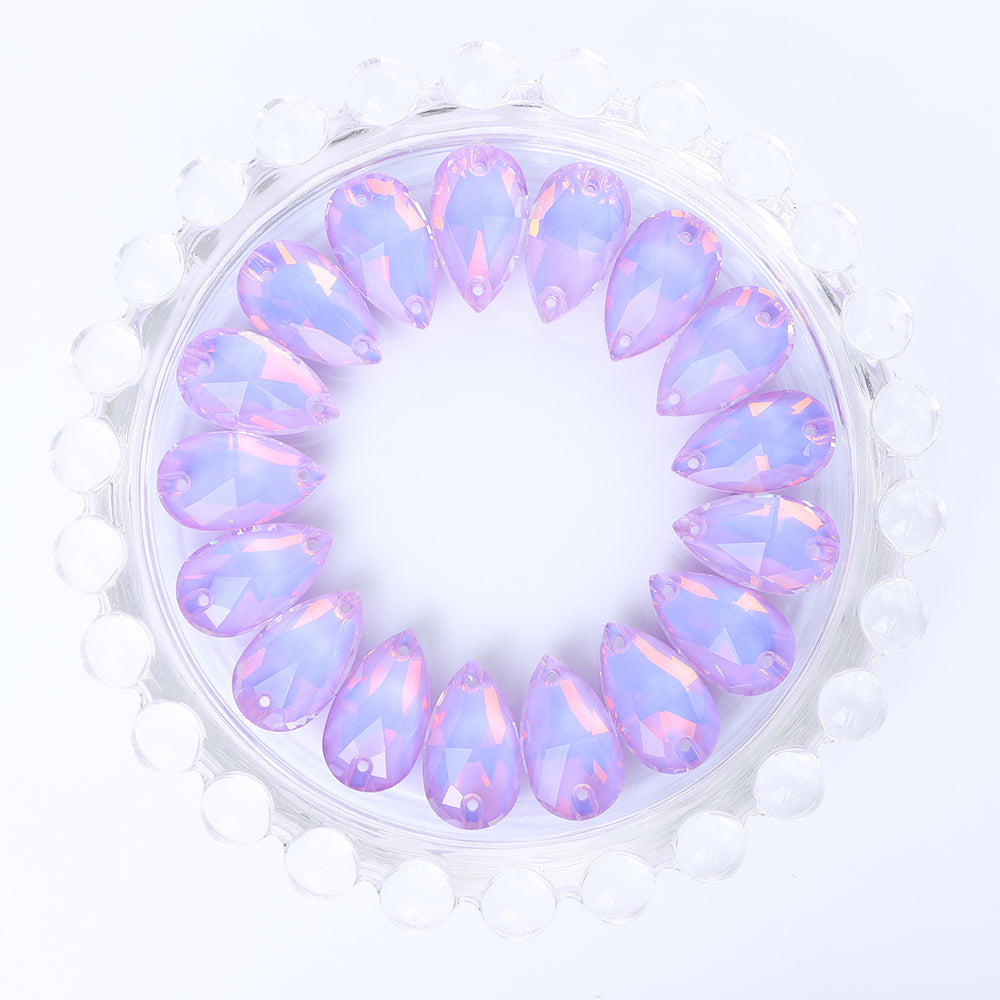 Lavender AM Drop Shape High Quality Glass Sew-on Rhinestones WholesaleRhinestone
