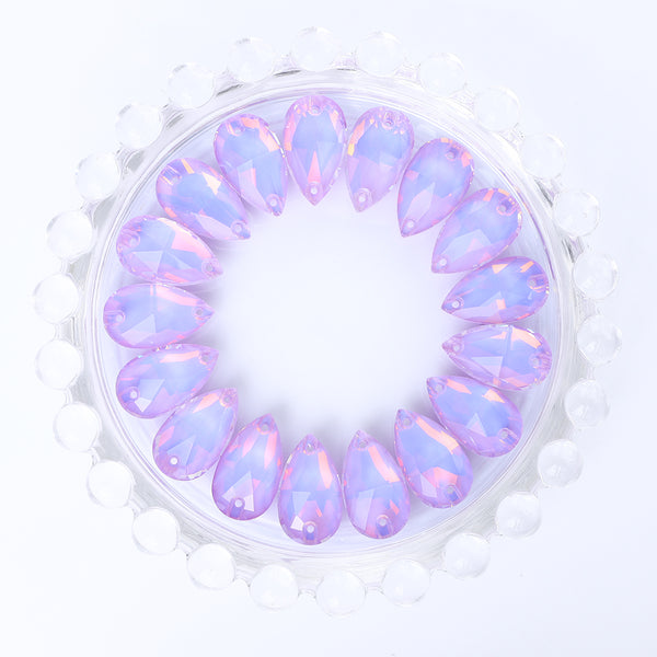 Lavender AM Drop Shape High Quality Glass Sew-on Rhinestones WholesaleRhinestone