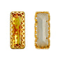 Light Topaz Princess Baguette Shape High-Quality Glass Sew-on Nest Hollow Claw Rhinestones WholesaleRhinestone