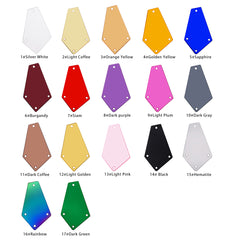 Nyíl alakú többszínek akril varrott tükör a tánc jelmezhez