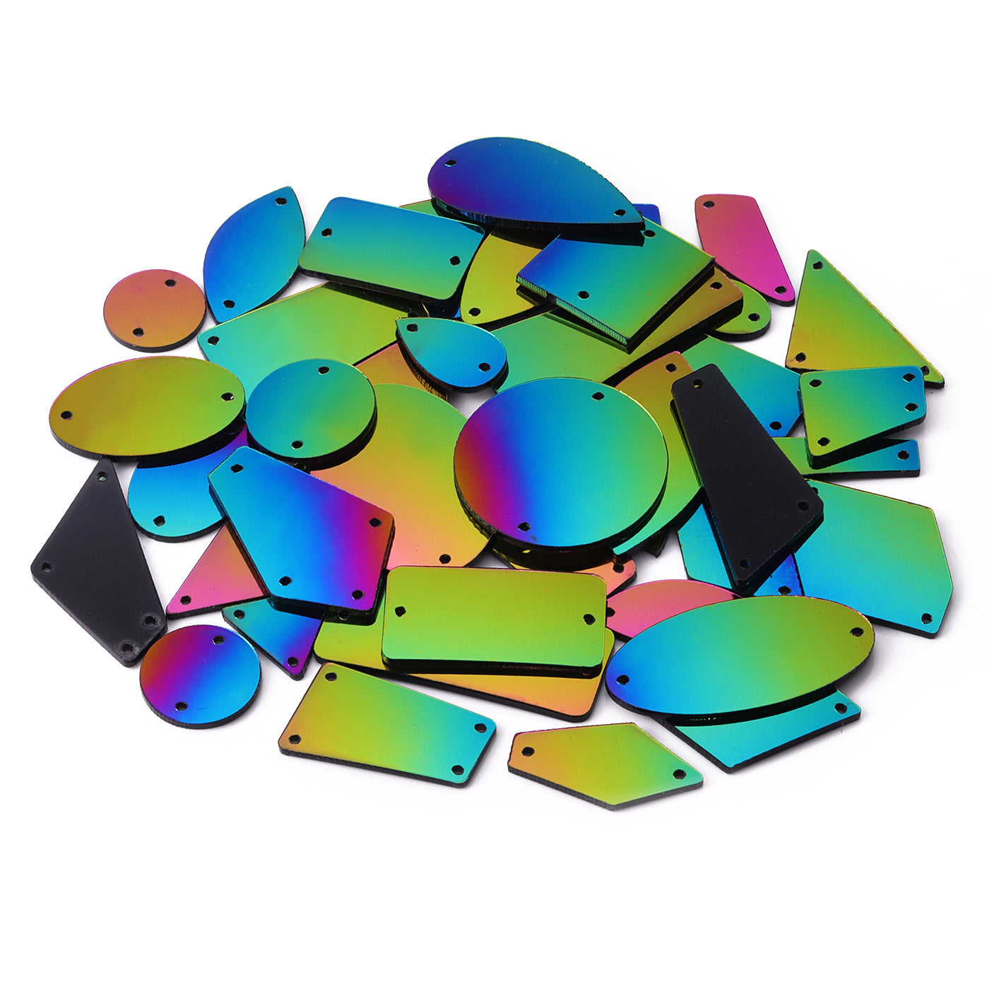 Rainbow Mixed Shapes Acrylic Sew-on Mirror For Dance Costume WholesaleRhinestone Hauptbild