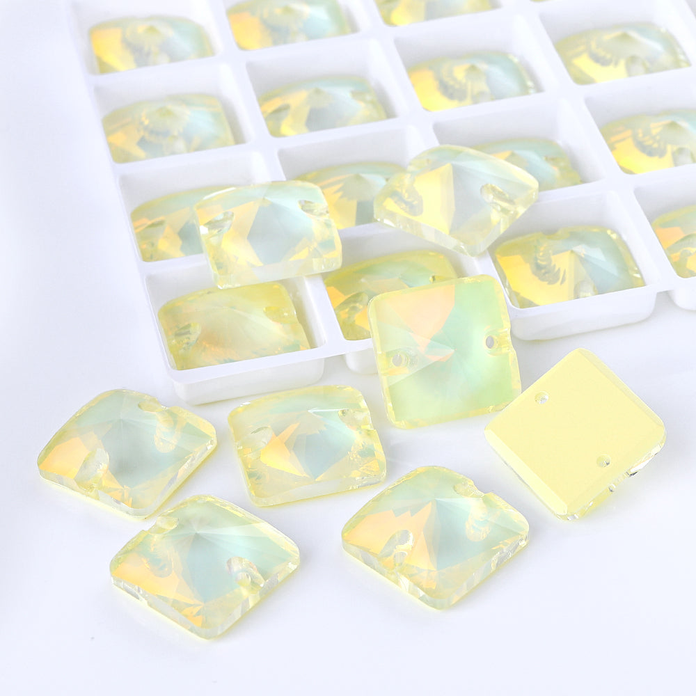Jonquil AM Rivoli Square Shape High Quality Glass Sew-on Rhinestones WholesaleRhinestone