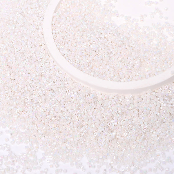 Opaque White Rainbow Color Hight Quality Glass Cylinder Seed Beads 1.6 MM Size BS1006 WholesaleRhinestone