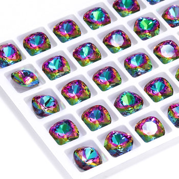 Volcano Cushion Square Shape High Quality Glass Pointed Back Fancy Rhinestones WholesaleRhinestone