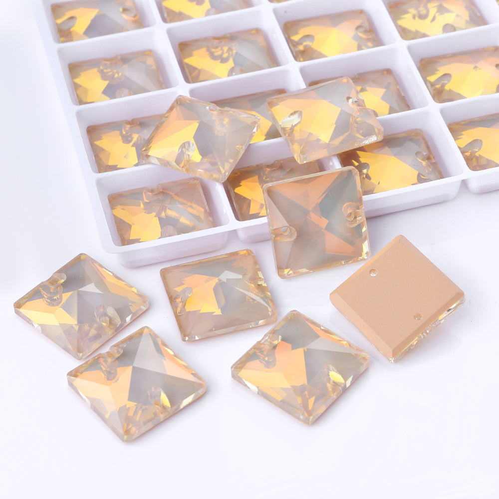 Silk AM Square Shape High Quality Glass Sew-on Rhinestones