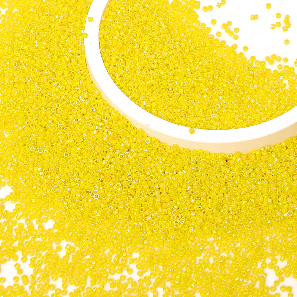 Perle di semi di semi cilindri di vetro di alta qualità di colore giallo arcobaleno opaco di alta qualità 1,6 mm BS1010 Immagine secondaria del prodotto