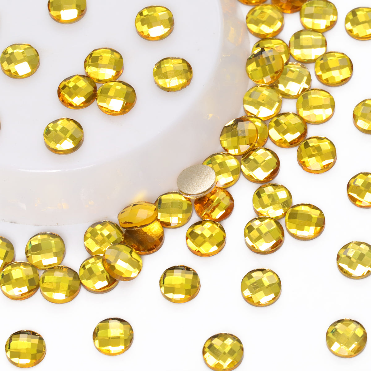 Round Shape Citrine Flat Back Fancy Rhinestones WholesaleRhinestone