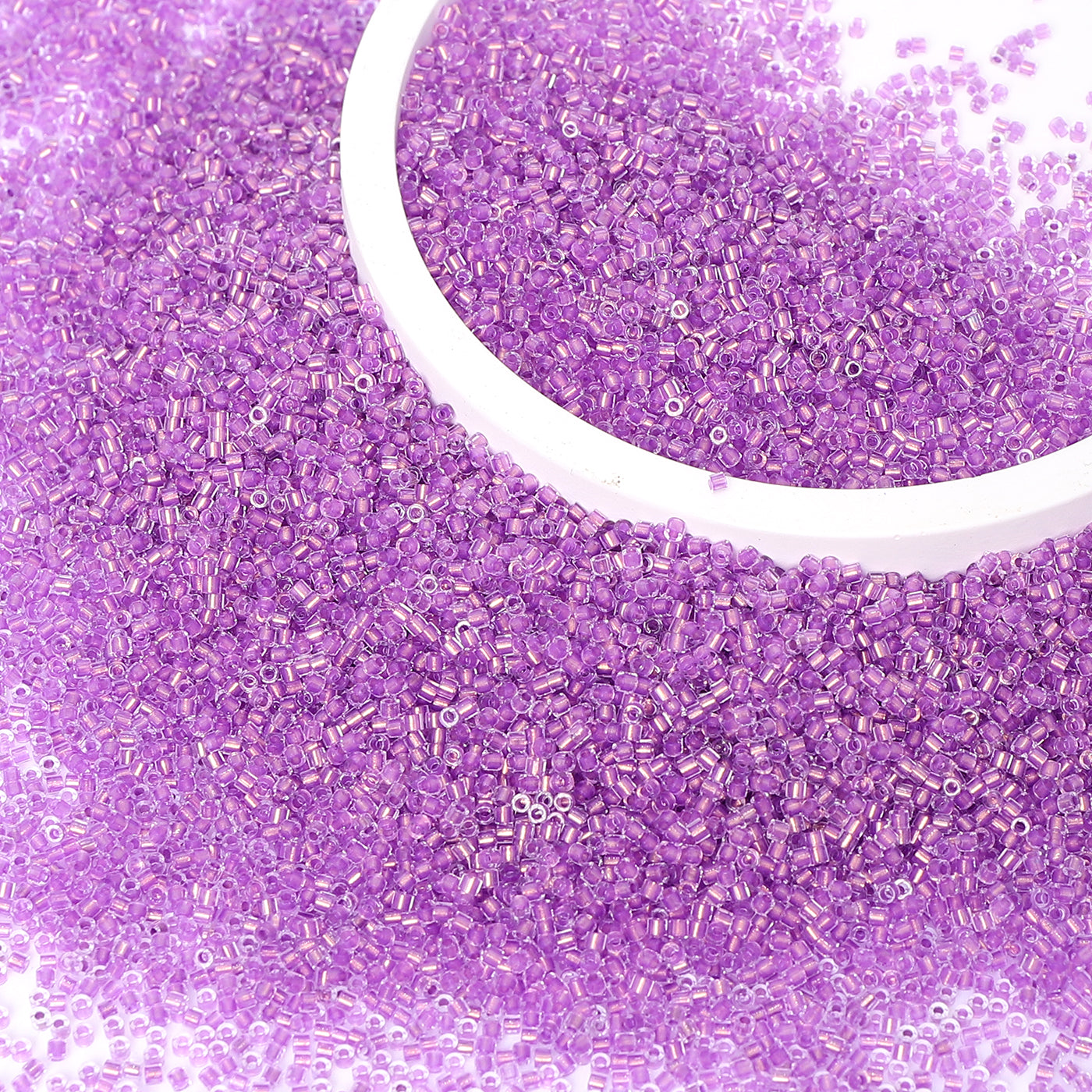 Transparent Color Lined Purple Hight Quality Glass Cylinder Seed Beads 1.6 MM Size DJS5003 Secondary image