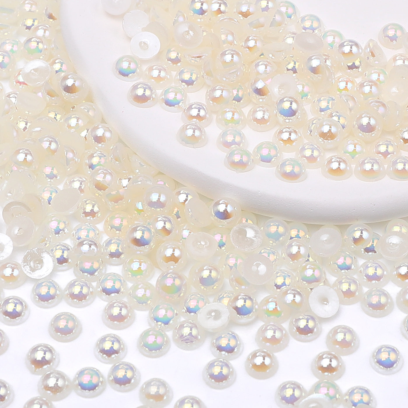 Ivory AB Resin Flat Back Pearls Multi Sizes WholesaleRhinestone Pääkuva