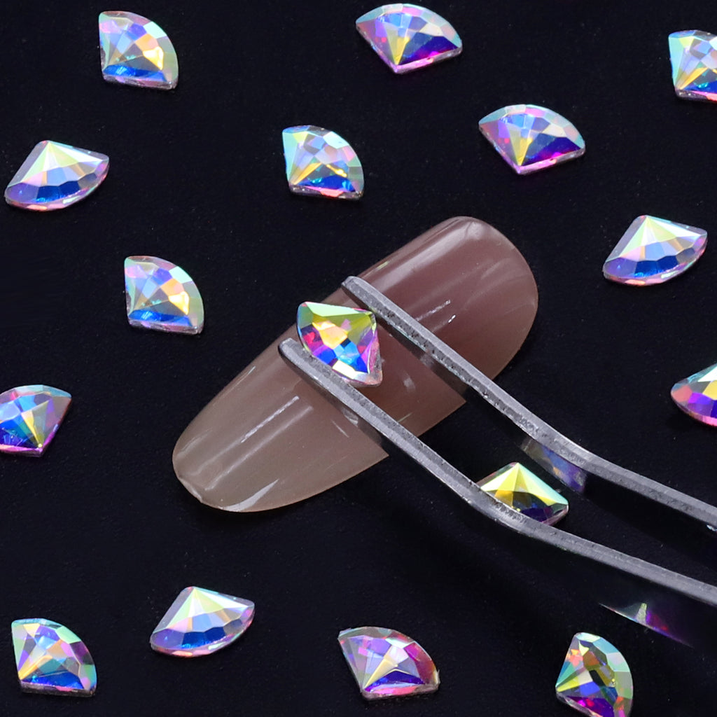 Sector Shape Crystal AB Flat Back Fancy Rhinestones