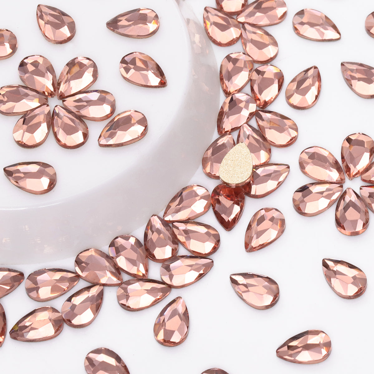 Raindrop Shape Champagne Flat Back Fancy Rhinestones WholesaleRhinestone