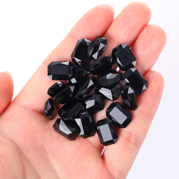 Jet Thin Octagon Shape High Quality Glass Pointed Back Fancy Rhinestones WholesaleRhinestone