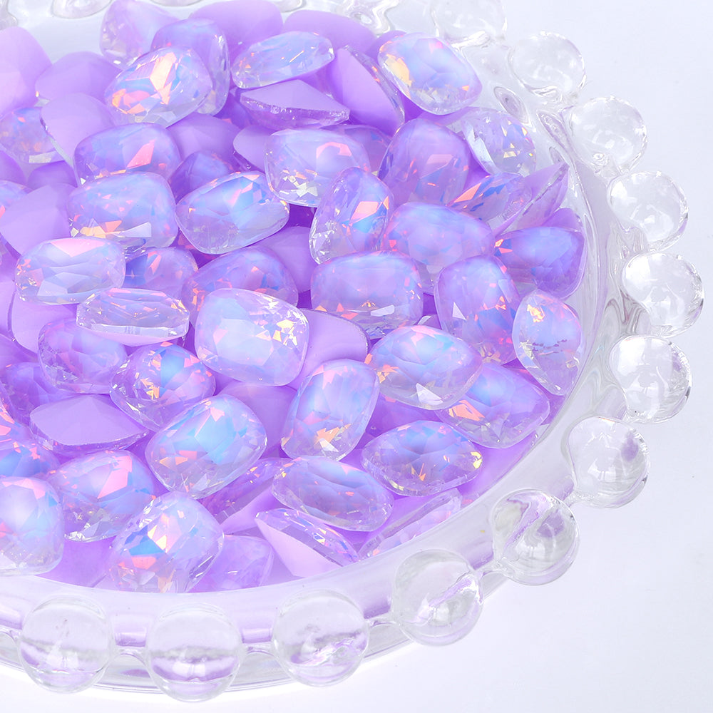 Light Purple AM Pillow Shape Glass Pointed Back Fancy Rhinestones WholesaleRhinestone
