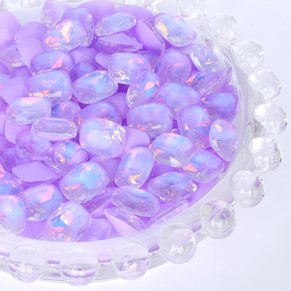 Light Purple AM Pillow Shape Glass Pointed Back Fancy Rhinestones WholesaleRhinestone