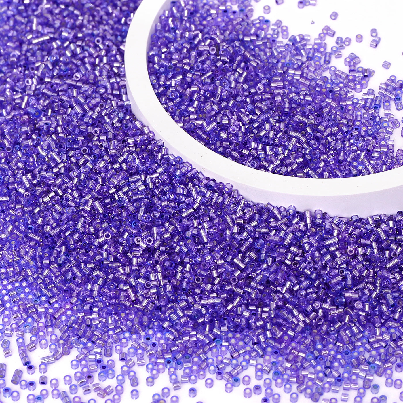 Transparent Silver-lined Purple Color Hight Quality Glass Cylinder Seed Beads 1.6 MM Size GY2009 Secondary image