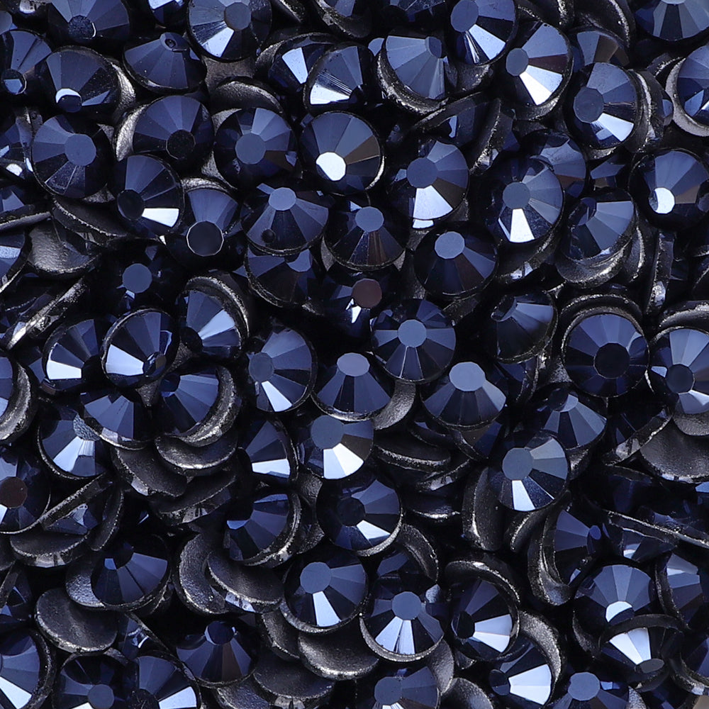 Jet Hematite Glass FlatBack Rhinestones Silver Back Secondary image