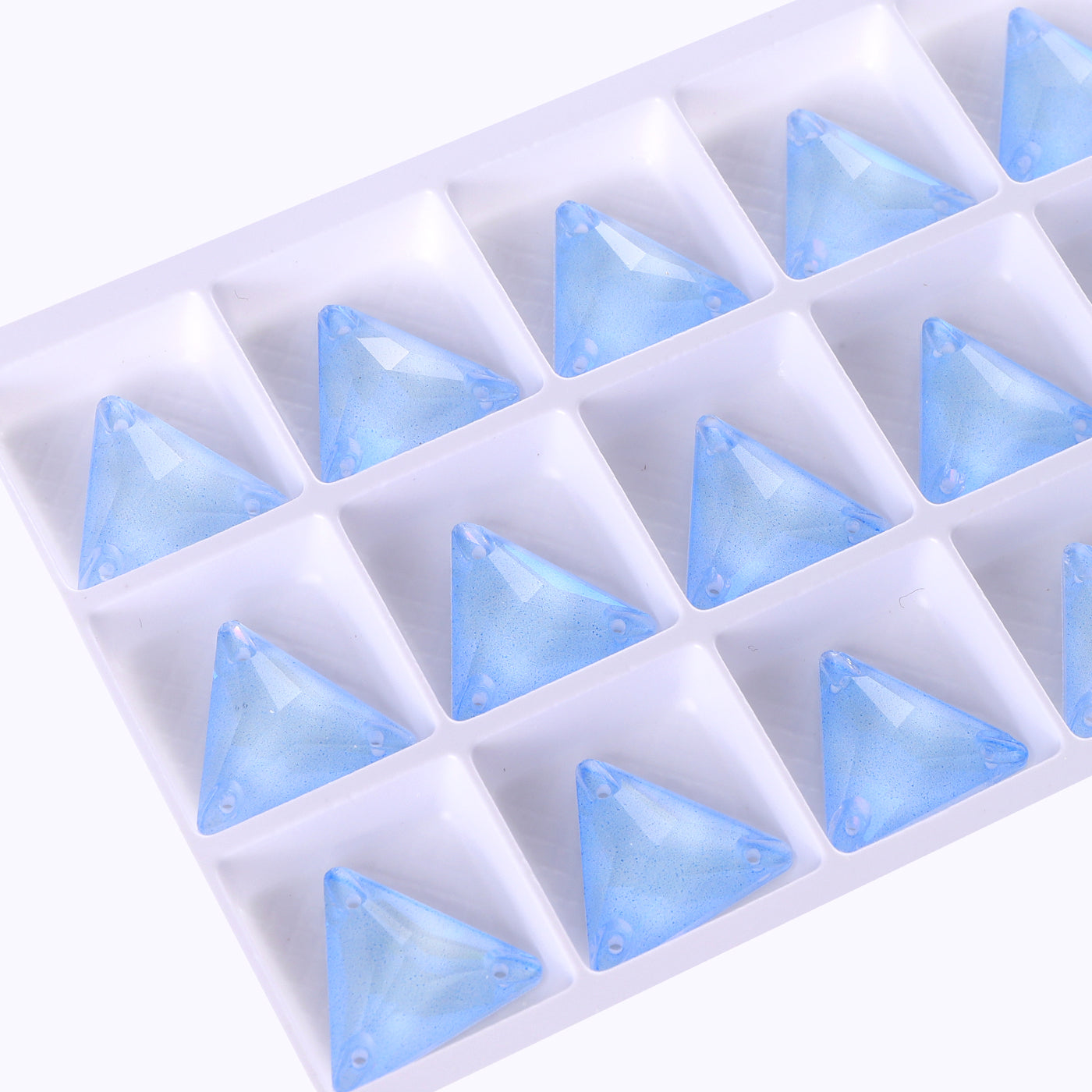 Electric Neon Light Blue Triangle Shape High Quality Glass Sew-on Rhinestones WholesaleRhinestone