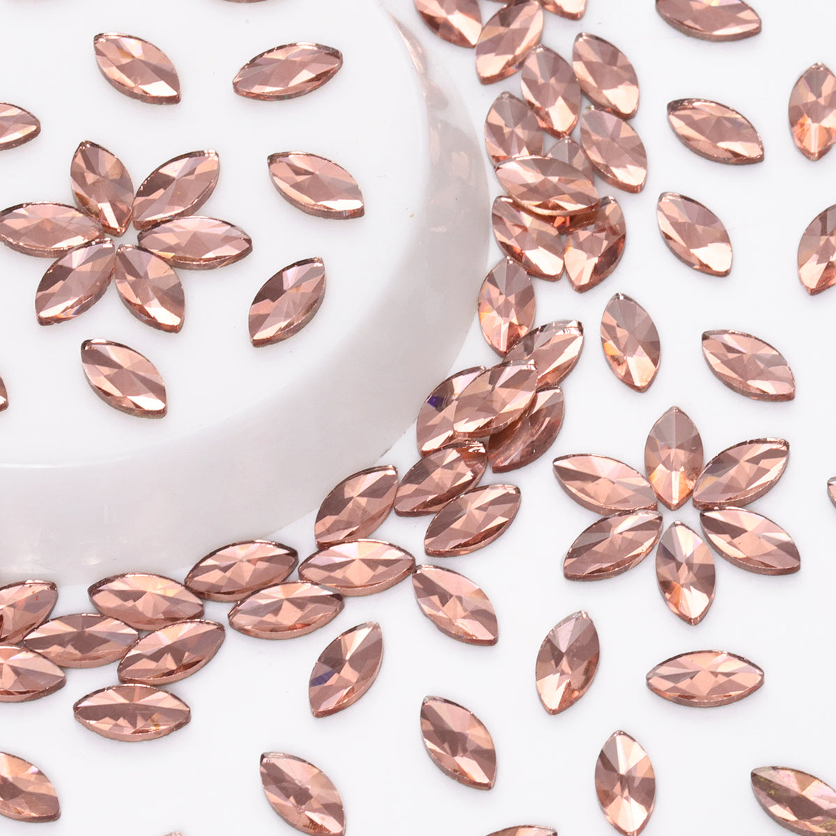 Navette Shape Champagne Flat Back Fancy Rhinestones WholesaleRhinestone