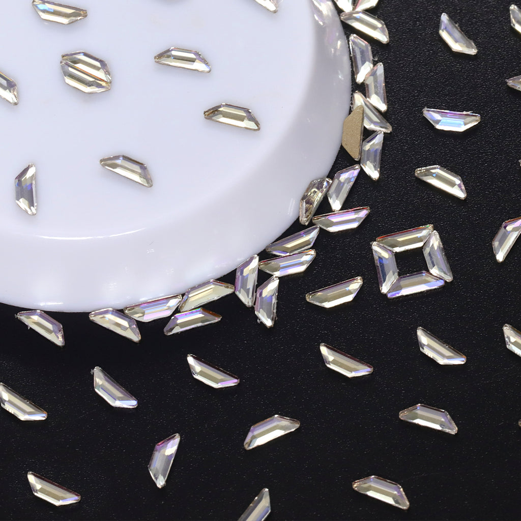 Trapeze Shape Blue Moonlight Flat Back Fancy Rhinestones WholesaleRhinestone