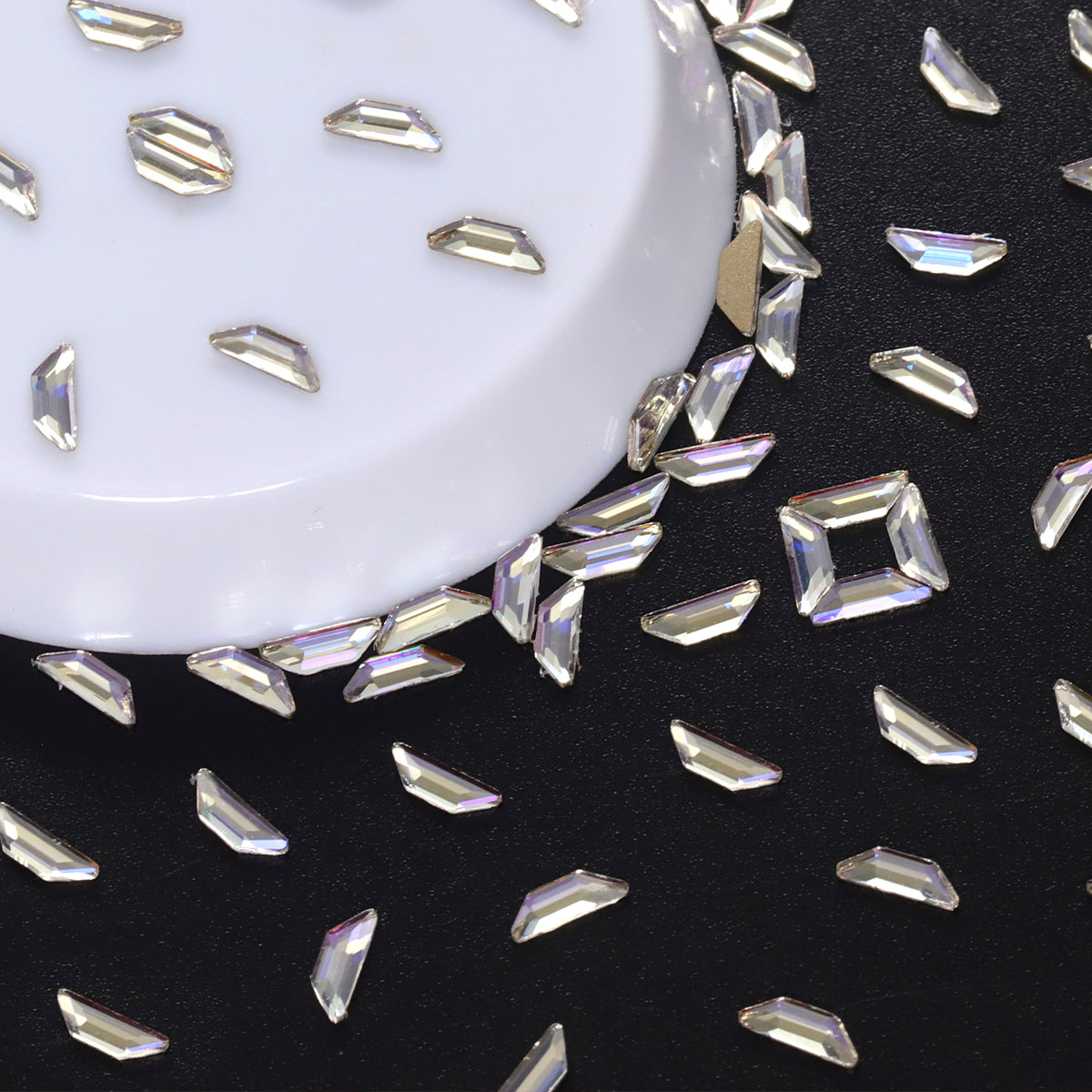Trapeze Shape Blue Moonlight Flat Back Fancy Rhinestones WholesaleRhinestone