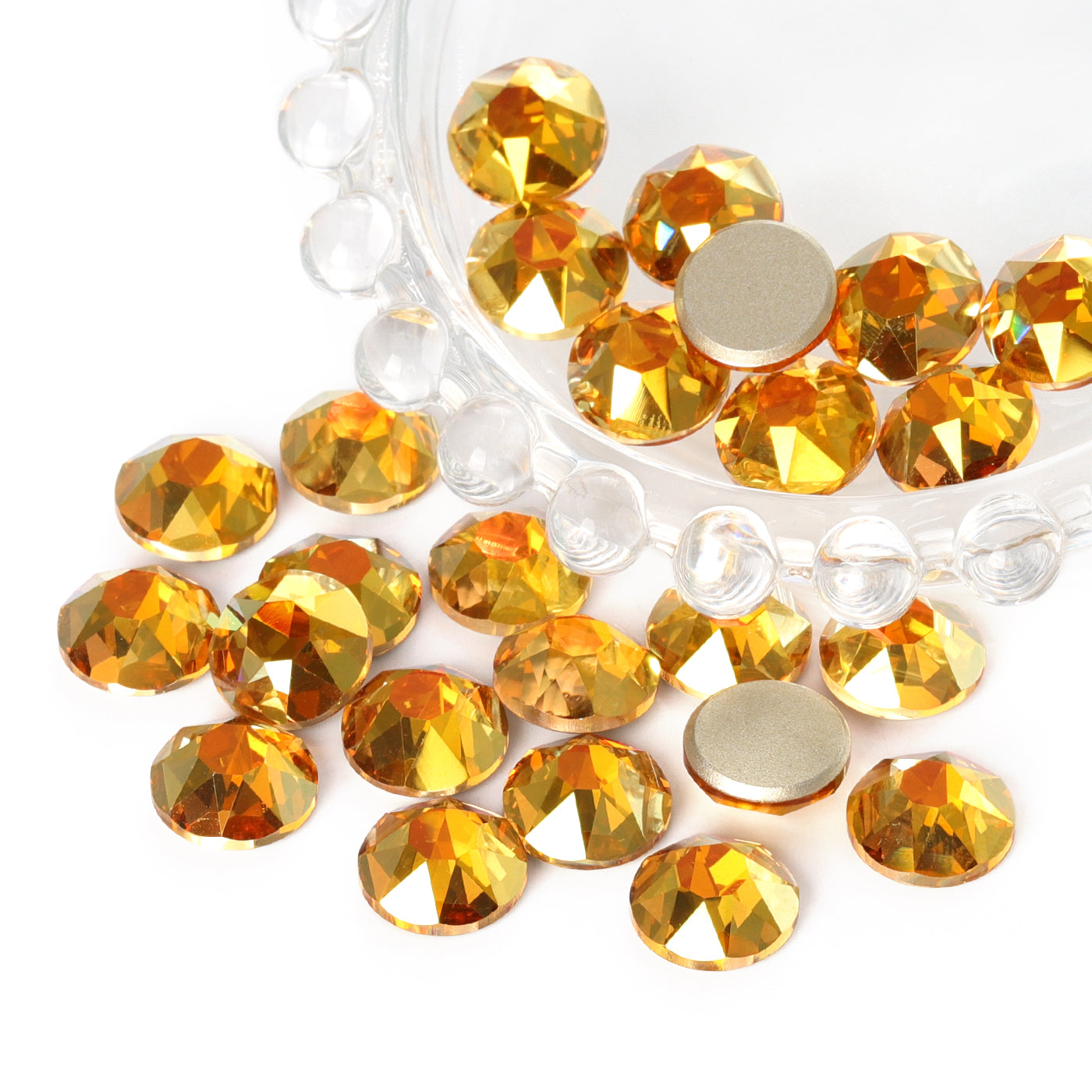 Metallic Sunshine XIRIUS Round Shape High Quality Glass Beveled Flat Back Rhinestones WholesaleRhinestone