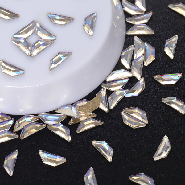Trapeze Shape Blue Moonlight Flat Back Fancy Rhinestones WholesaleRhinestone