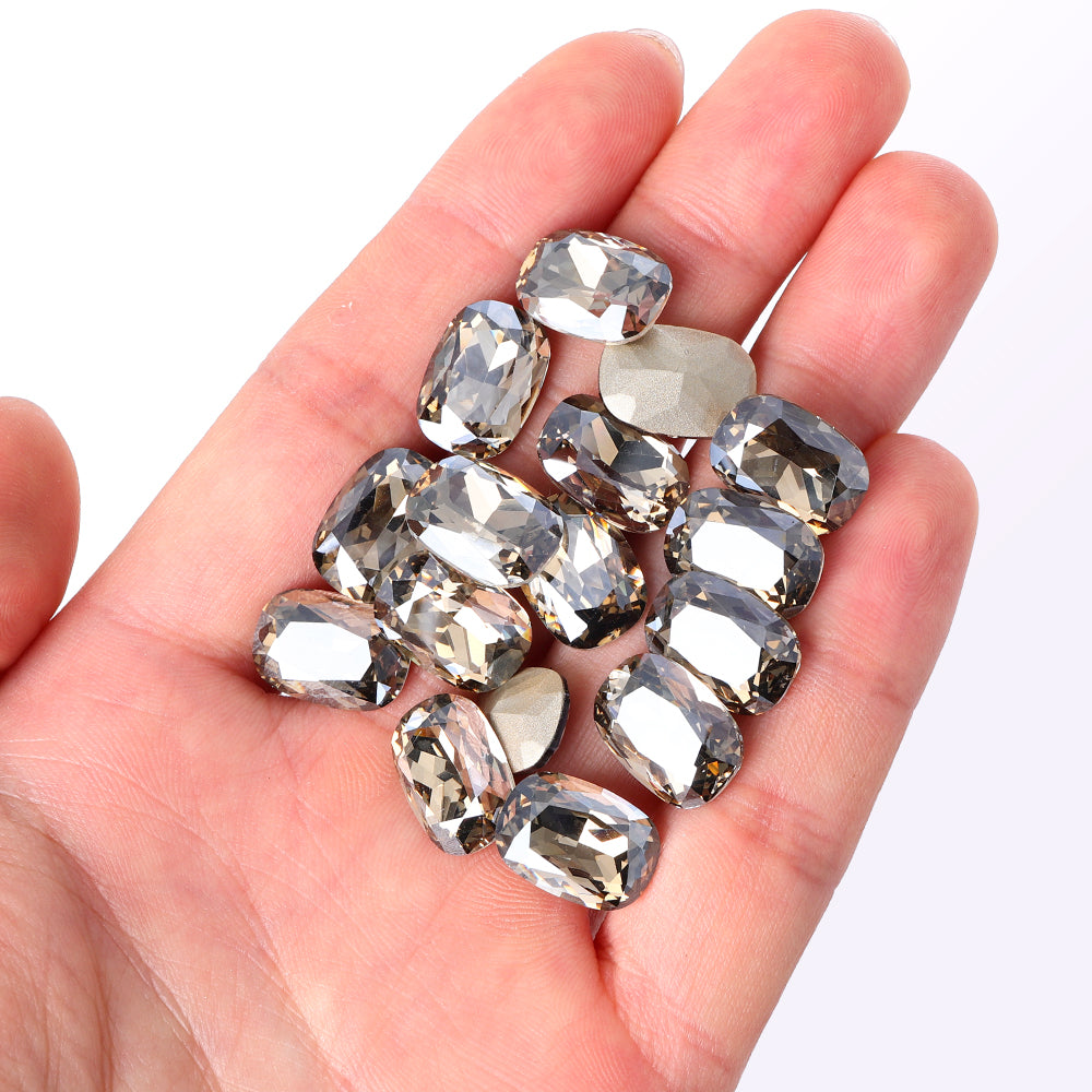 Satin Cushion Shape High Quality Glass Pointed Back Fancy Rhinestones Secondary image