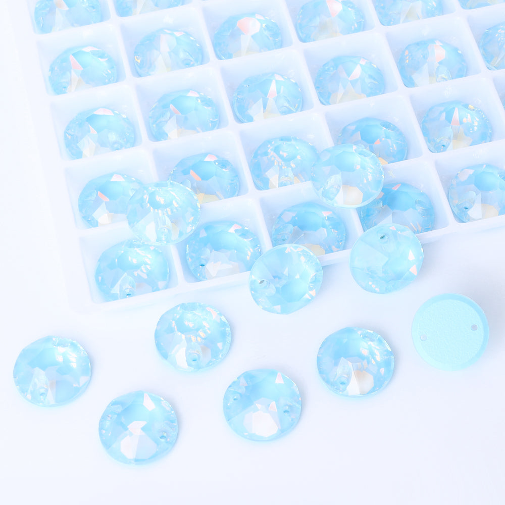 Aquamarine AM XIRIUS Round Shape High Quality Glass Sew-on Rhinestones Secondary image