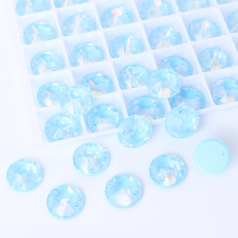 Aquamarine AM Xirius Ronde vorm Hoge kwaliteit Glazen Sewing-On Rhinestones Secundaire afbeelding