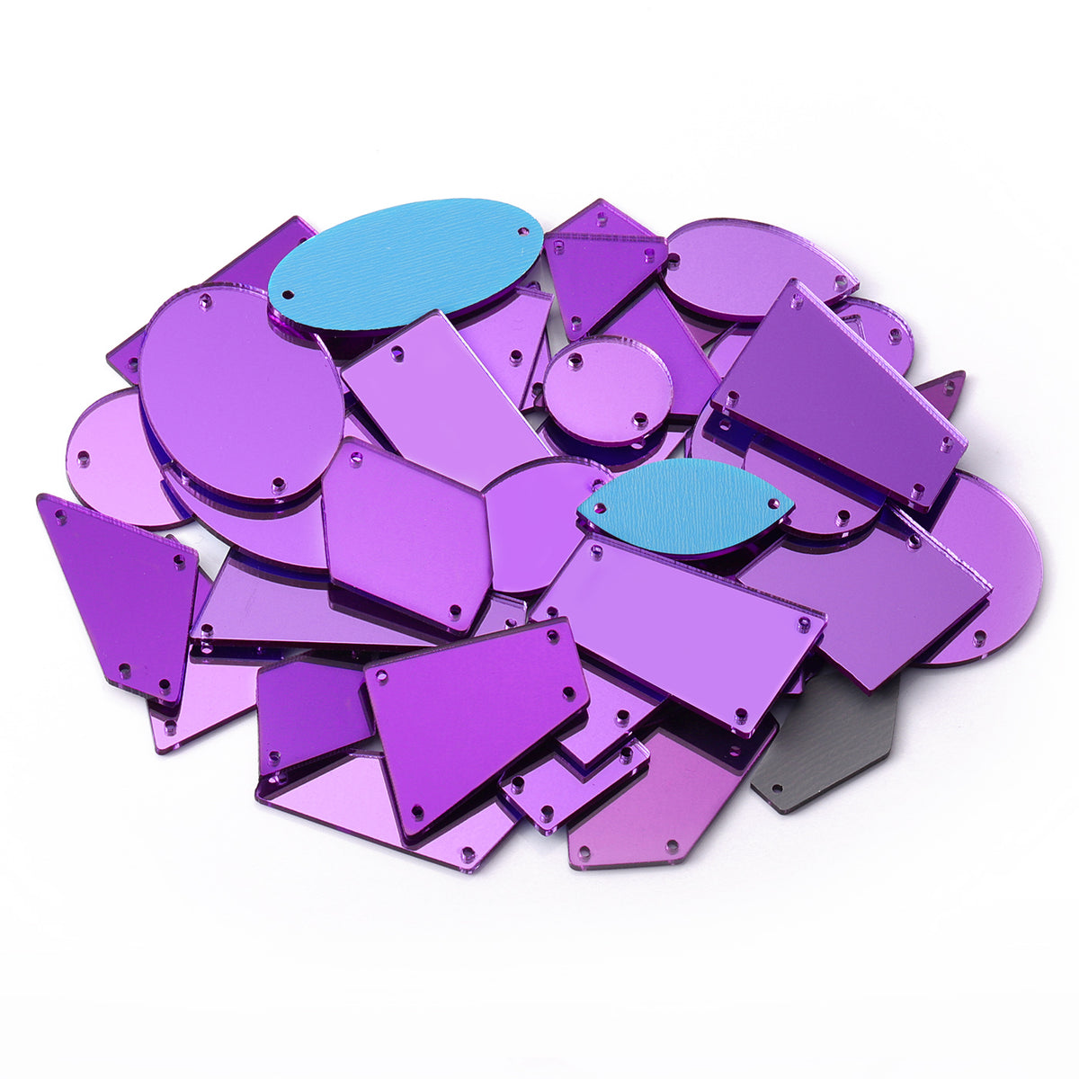 Dark purple Mixed Shapes Acrylic Sew-on Mirror For Dance Costume WholesaleRhinestone Main image