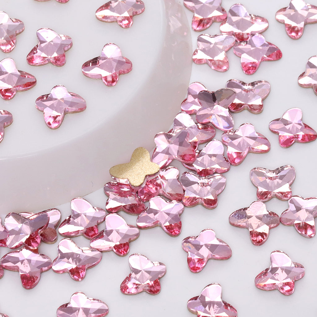 Butterfly Shape Light Pink Flat Back Fancy Rhinestones WholesaleRhinestone