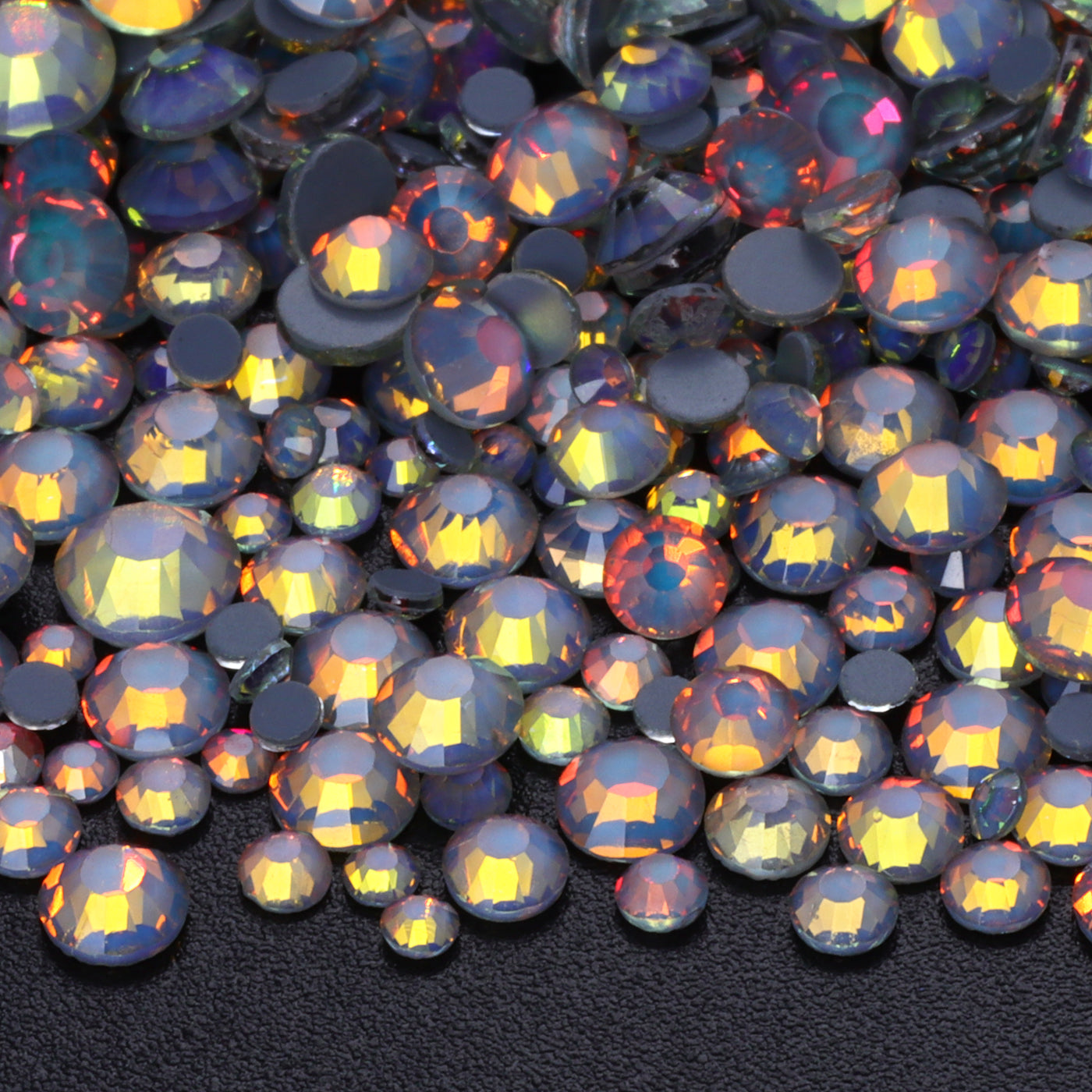 Mixed Sizes Mocha Opal Dk Gray Glass Flat Back Rhinestones For Nail Art Secondary image