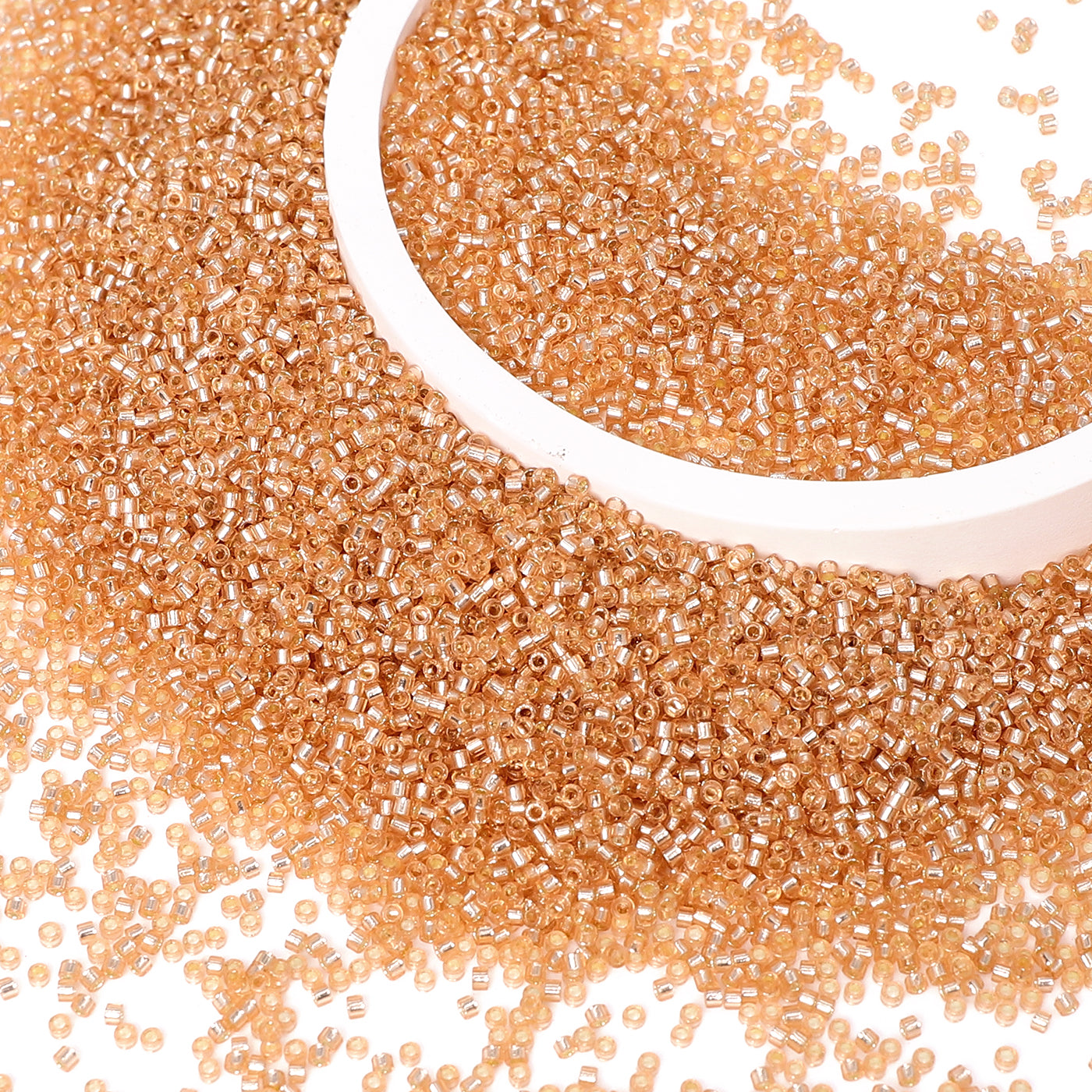 Transparent Silver-lined Peach Color Hight Quality Glass Cylinder Seed Beads 1.6 MM Size GY2007 Secondary image