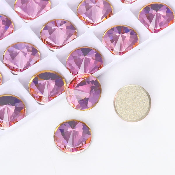 Light Rose Rivoli Shape High Quality Glass Beveled Flat Back Rhinestones WholesaleRhinestone