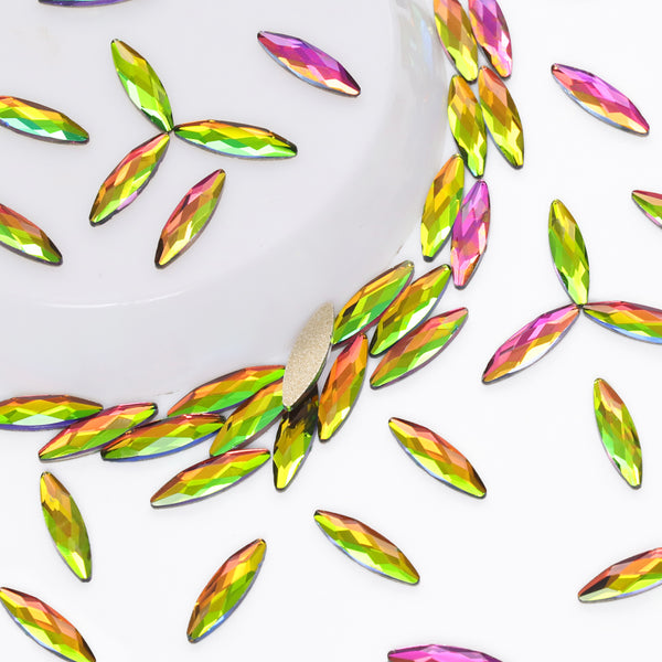 Navette Shape Rainbow Flat Back Fancy Rhinestones WholesaleRhinestone
