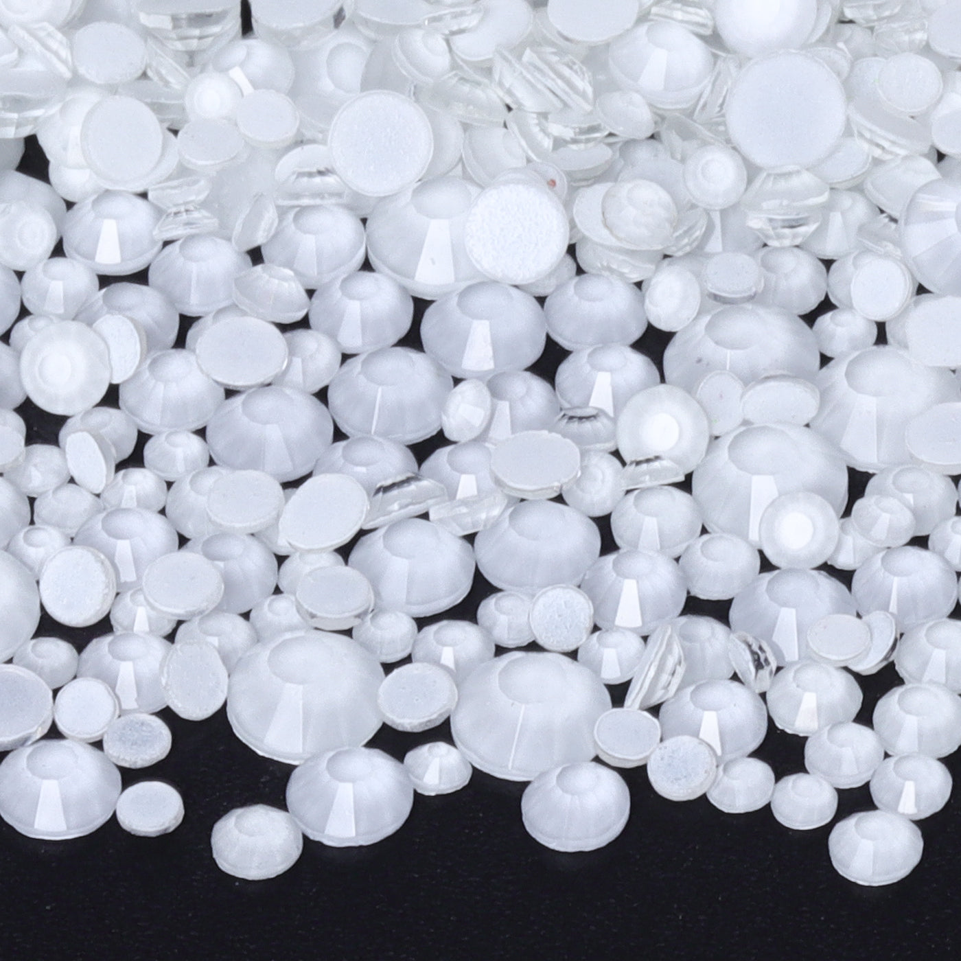 Mixed Sizes Mocha Neon White Glass Flat Back Rhinestones For Nail Art Secondary image