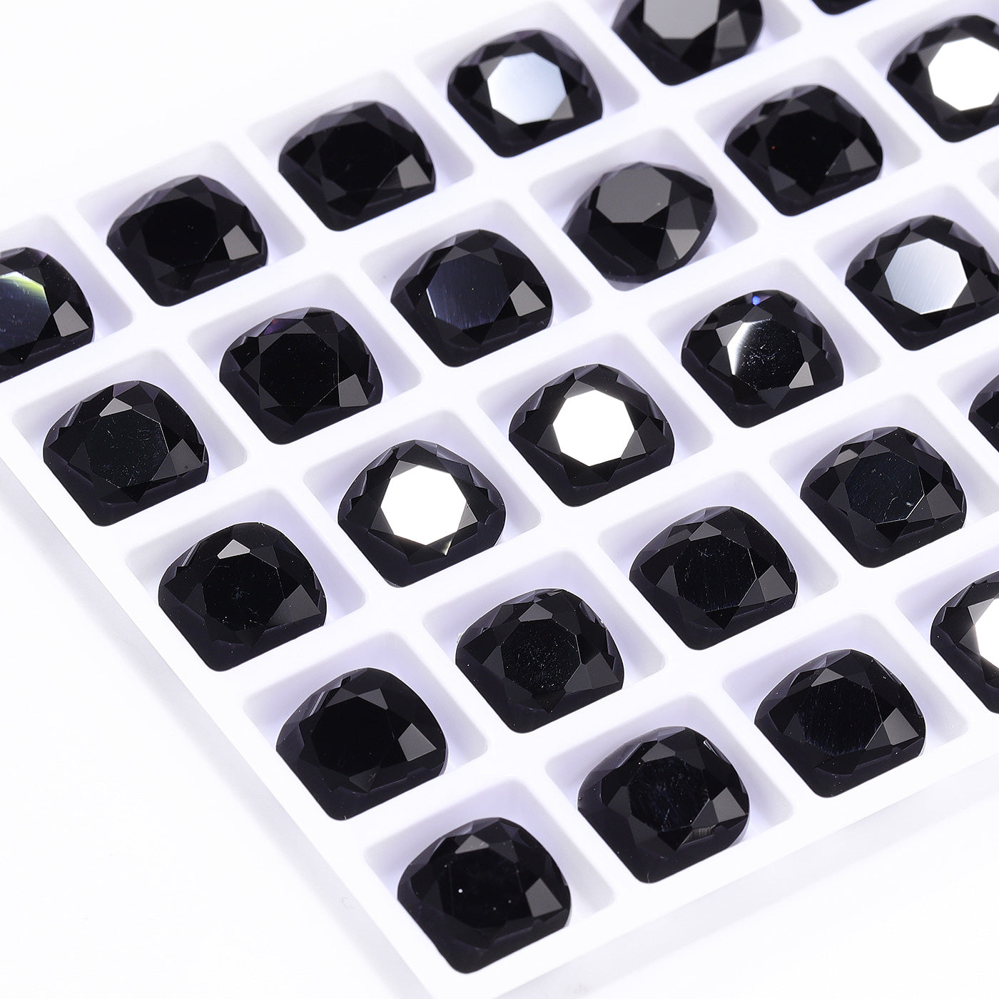 Jet Cushion Square Shape High Quality Glass Pointed Back Fancy Rhinestones Secondary image