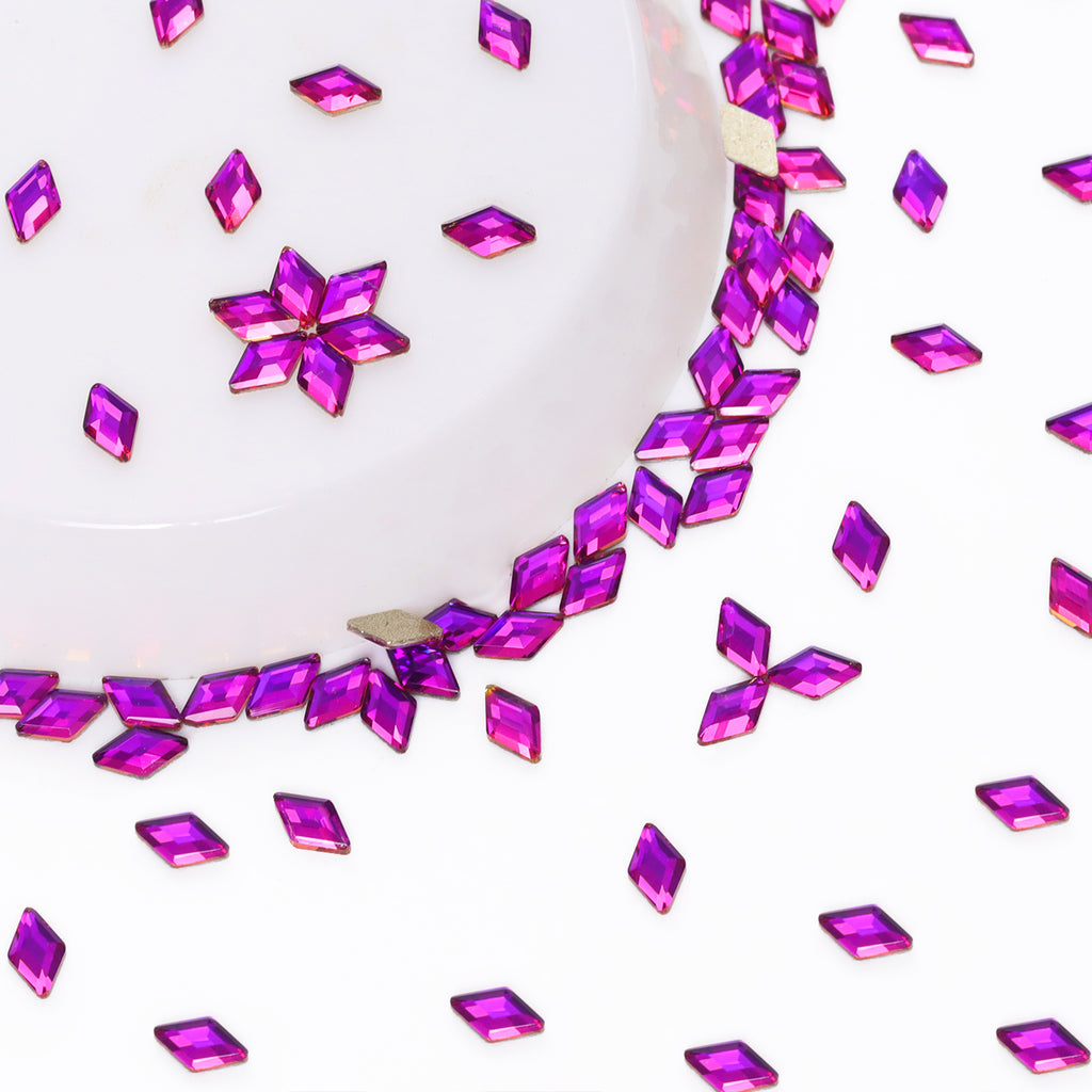 Rhombus Shape Purple Volcano Flat Back Fancy Rhinestones WholesaleRhinestone