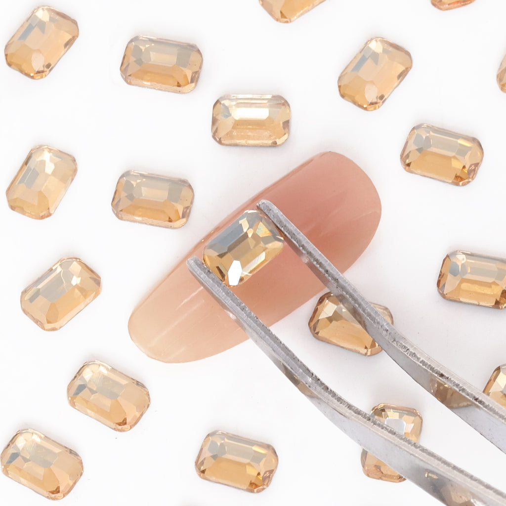 Octagon Shape Golden Shadow Flat Back Fancy Rhinestones