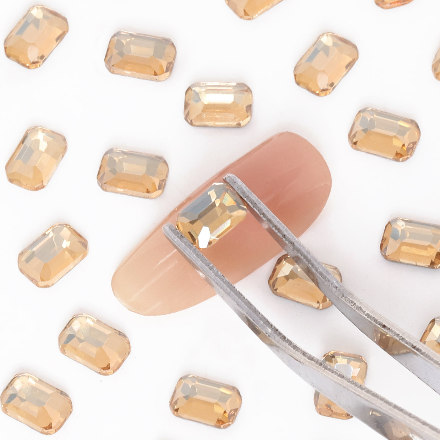 Octagon Shape Golden Shadow Flat Back Fancy Rhinestones