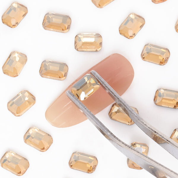 Octagon Shape Golden Shadow Flat Back Fancy Rhinestones