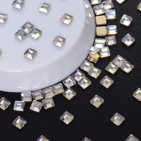 Square Shape Blue Moonlight Flat Back Fancy Rhinestones Secondary image