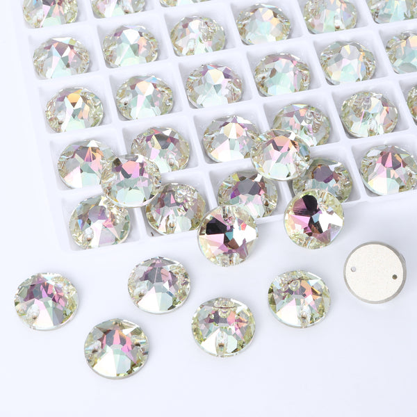 Luminous Green XIRIUS Round Shape High Quality Glass Sew-on Rhinestones WholesaleRhinestone