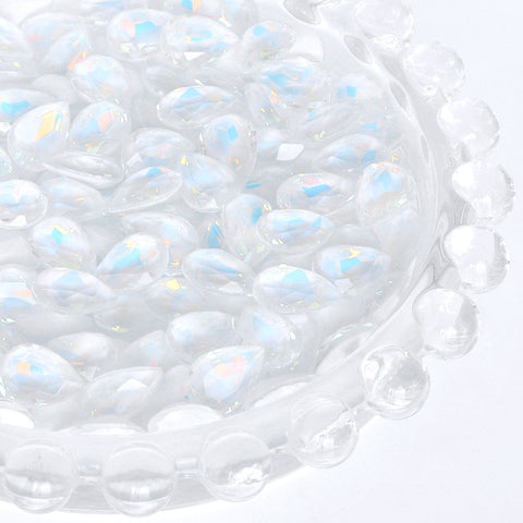 Crystal AM Drop Shape Glass Pointed Back Fancy Rhinestones