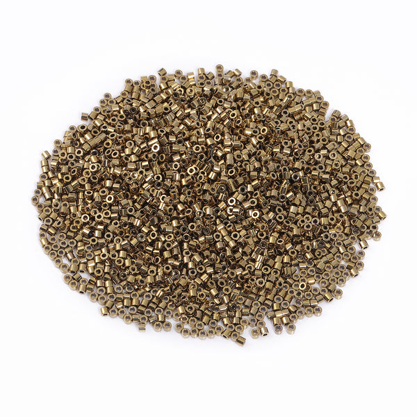 Metallic Bright Gold Luster Color Hight Quality Glass Cylinder Seed Beads 1.6 MM Size JS3005 WholesaleRhinestone